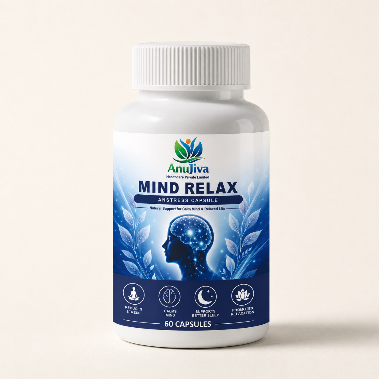 AnuJiva Mind Relax Anstress Capsule (60 Capsules)